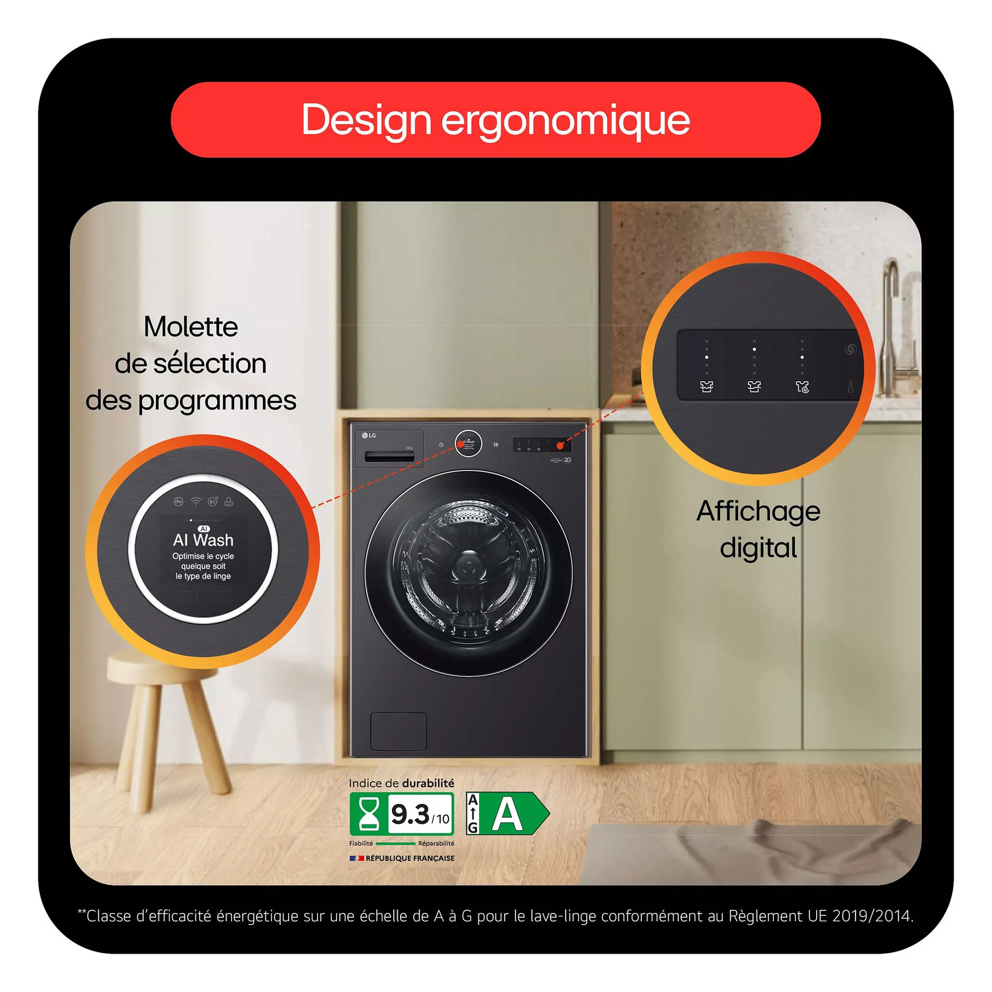 Lave linge hublot LG F20F12BST DUMANOIR