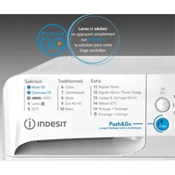 Lave linge séchant hublot INDESIT	BDE107436WKVFR