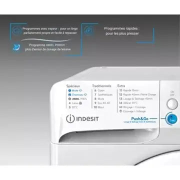 Lave linge séchant hublot  INDESIT BDE96435WKVFR