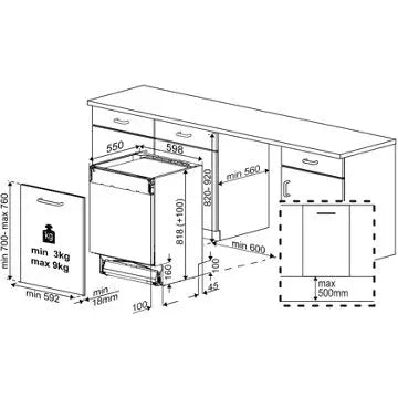 Lave vaisselle encastrable 	BEKO BDIN38646D SlideFit