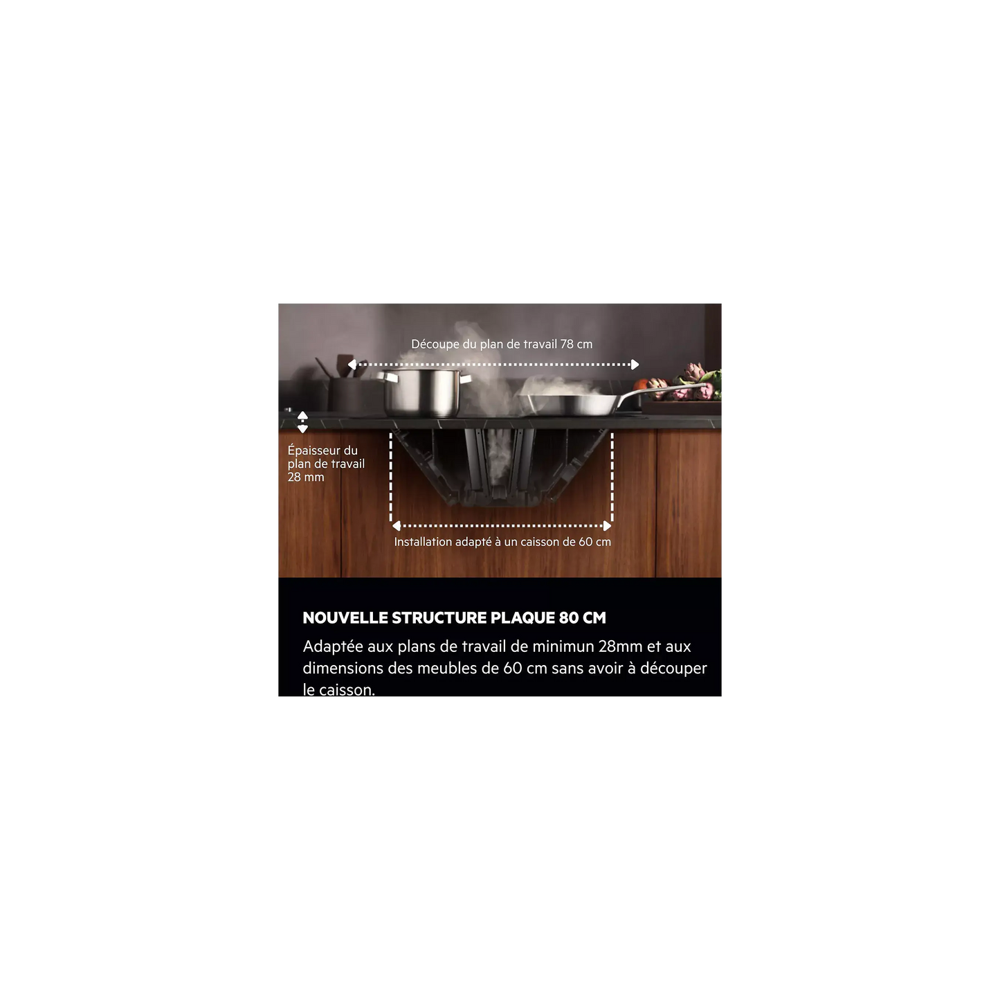 Plaque induction aspirante AEG TH84CB03FZ SaphirMatt DRUTEL ELECTRO