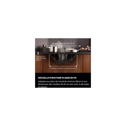 Plaque induction aspirante AEG TH84CB03FZ SaphirMatt DRUTEL ELECTRO