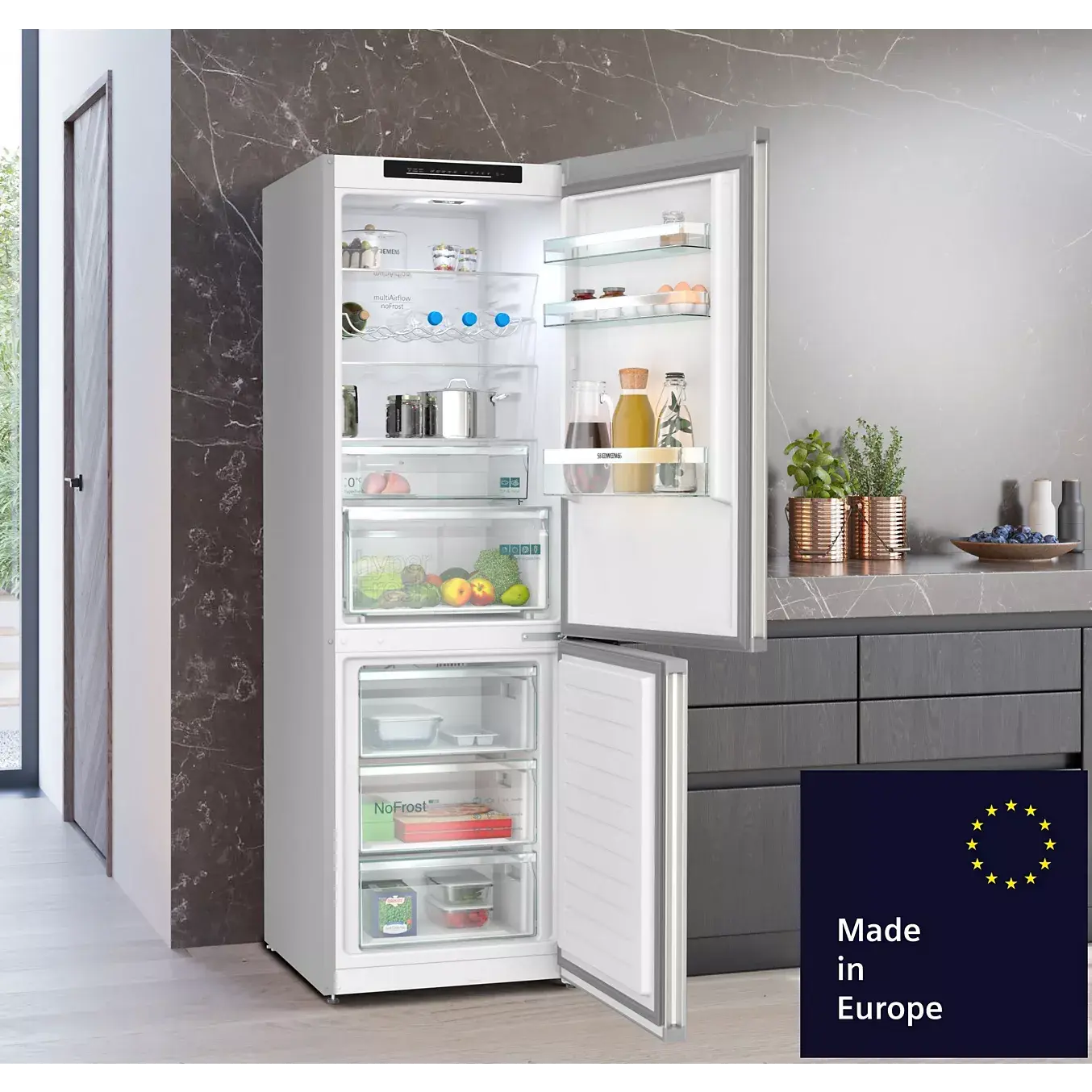 Réfrigérateur combiné SIEMENS KG36N2IBF iQ300, Tiroirs hyperFresh 0° DUMANOIR